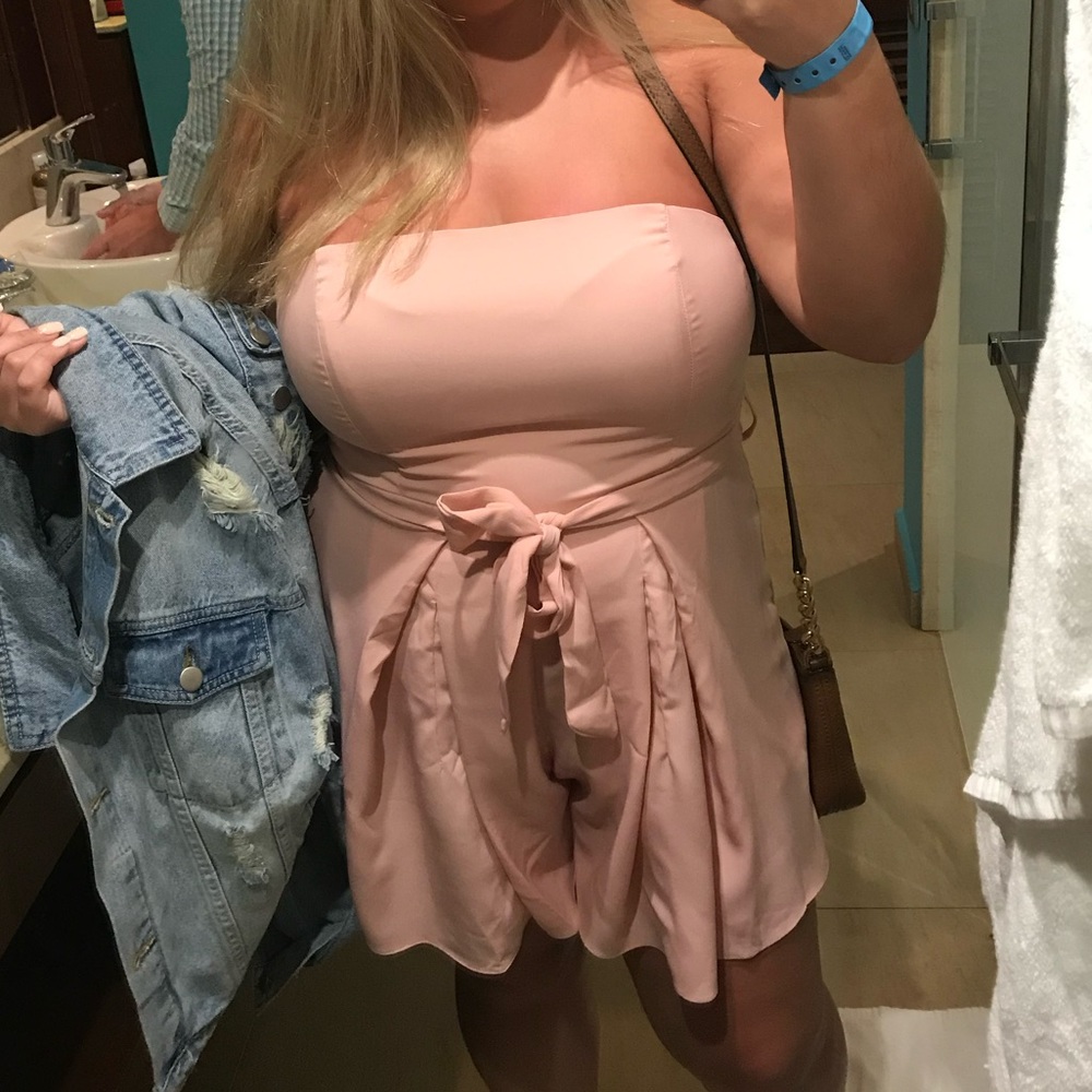 Baby Pink Strapless Romper